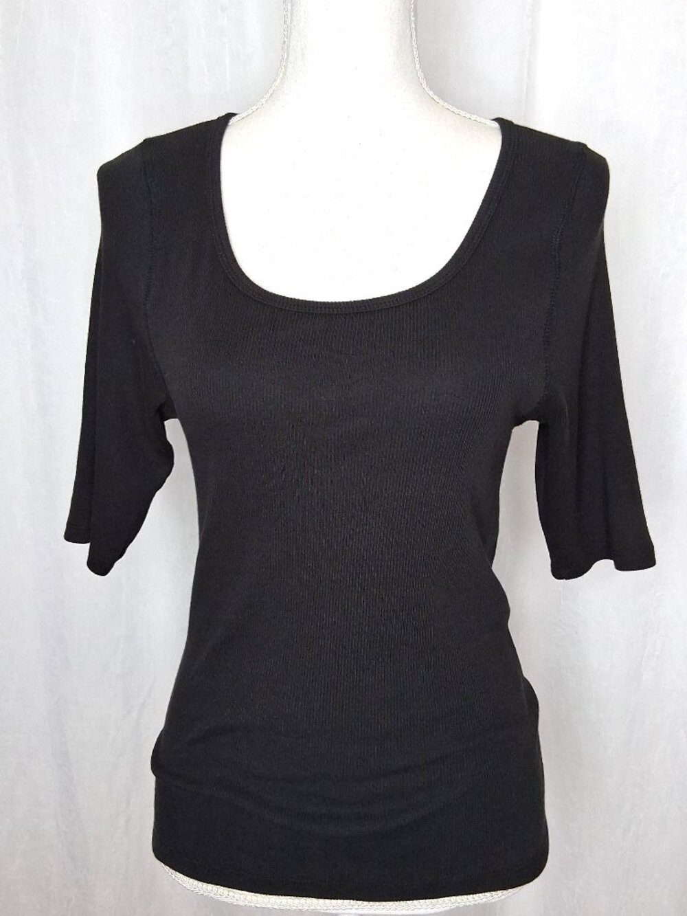 Quince Organic Cotton Micro-Rib Elbow Sleeve Tee